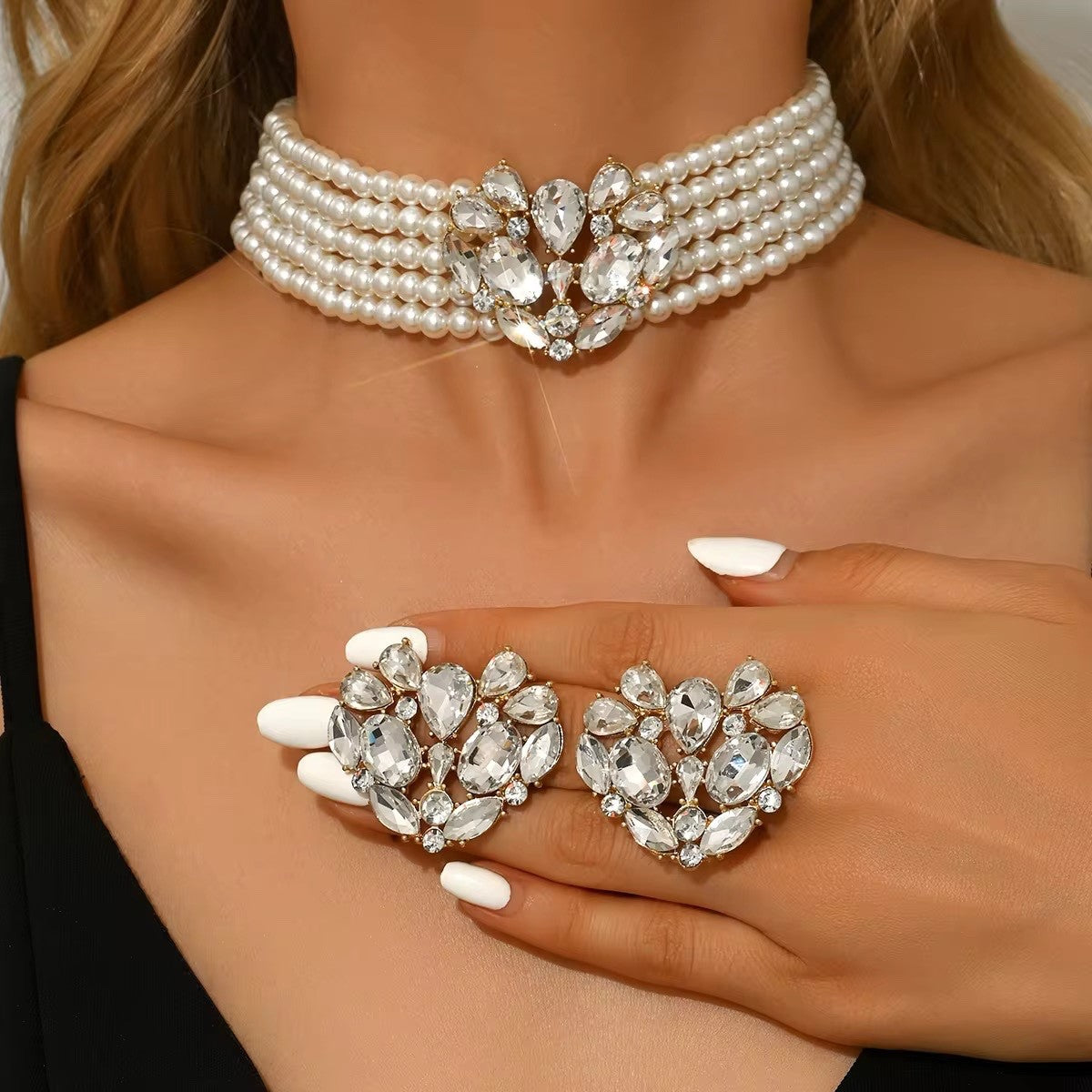 3pcs/set Women's Elegant Multi-Layer Bead Love Jewelry Set