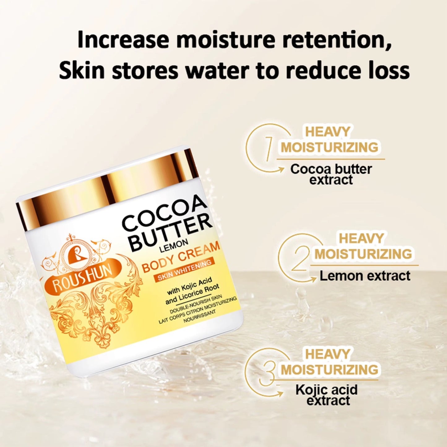 ROUSHUN Lighten Up Body Lotion – Brightening Moisturizing Cream for Smooth Skin