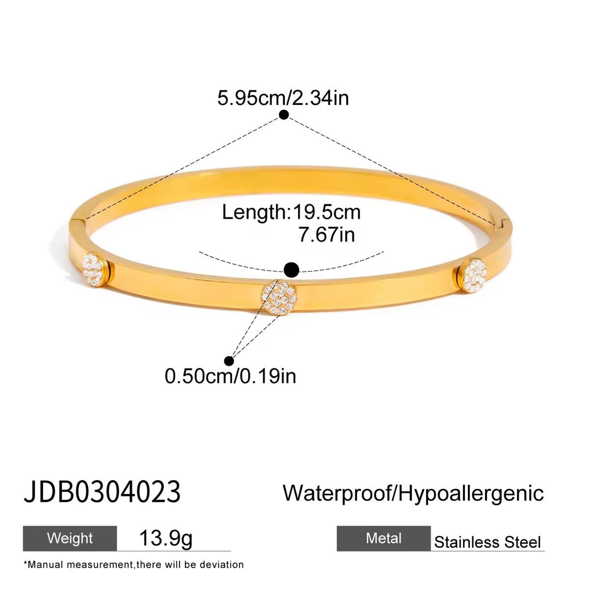 18k gold plated bracelet women stainless