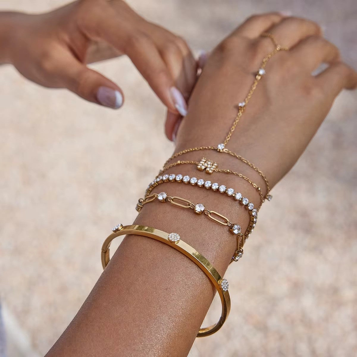 18k gold plated bracelet women stainless
