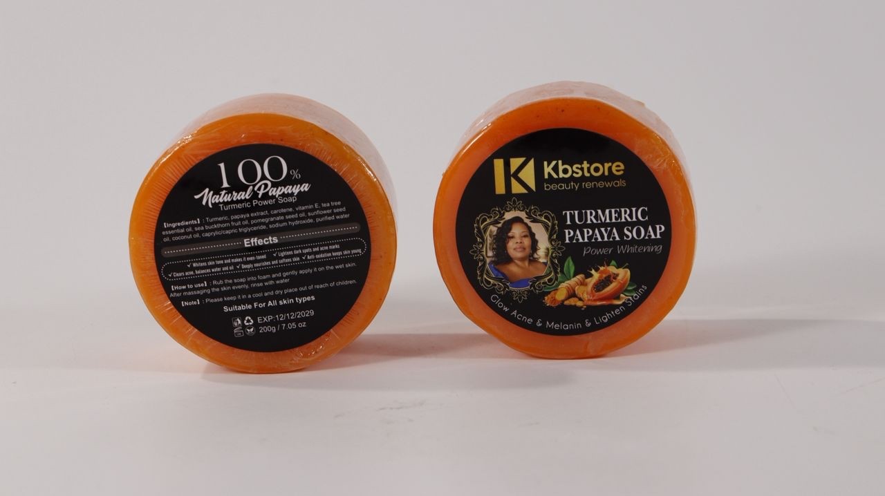 Papaya Turmeric Vitamin E Clear Glow Soap Bar – Acne Control & Brightening Care