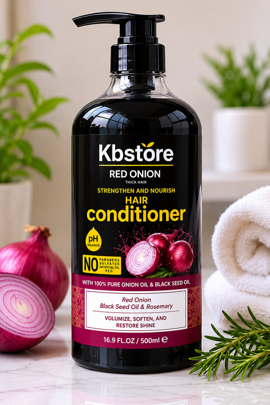 KBstore Red Onion Shampoo & Conditioner Bundle Black Seed Oil Rosemary 500ml Set