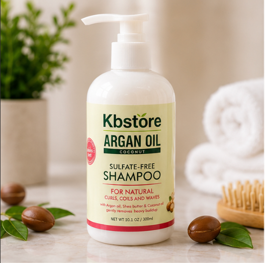 KBstore Argan Oil Coconut Sulfate-Free Shampoo for Curls Coils & Waves 300ml