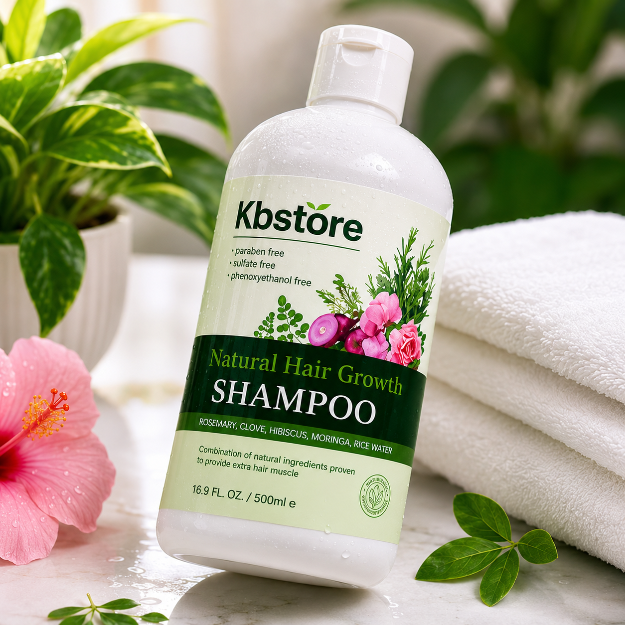 KBstore Hair Shampoo Rosemary Hibiscus Moringa 500ml