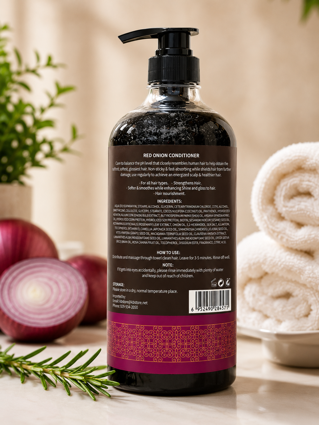 KBstore Red Onion Hair Conditioner Black Seed Oil Rosemary Soft & Smooth 500ml