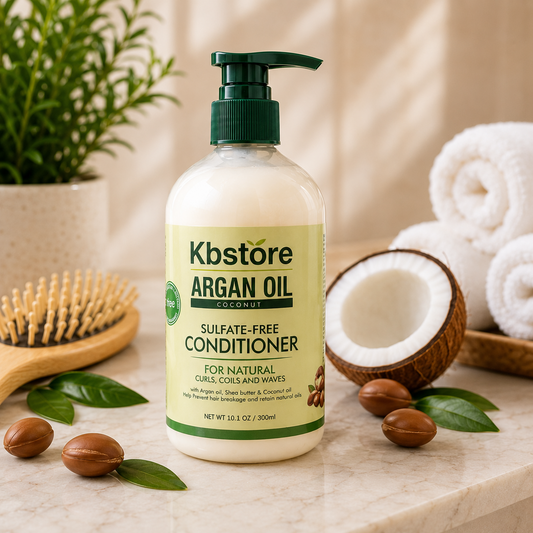KBstore Argan Oil Coconut Conditioner Sulfate Free for Curls Coils & Waves 300ml
