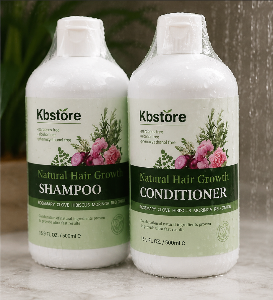 KBstore Hair Shampoo & Conditioner Set Rosemary Hibiscus Moringa 500ml
