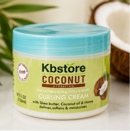 KBstore Coconut Curling Cream Shea Butter Honey for Curls Coils & Waves 150ml