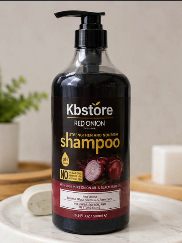 KBstore Red Onion Shampoo Black Seed Oil Rosemary Nourishing Thick Hair 500ml