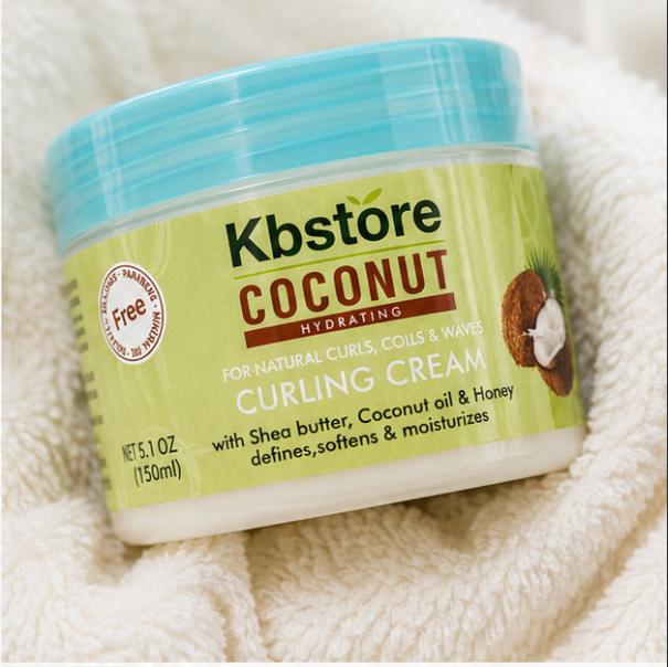 KBstore Coconut Curling Cream Shea Butter Honey for Curls Coils & Waves 150ml