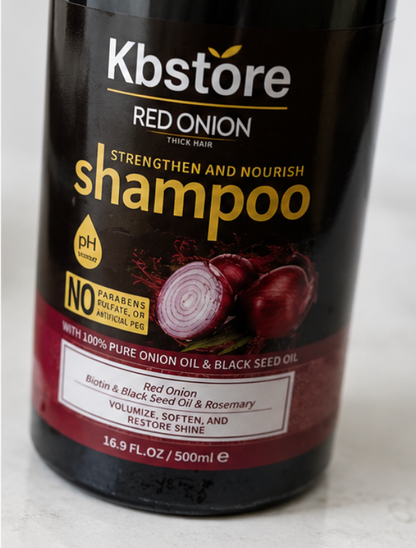 KBstore Red Onion Shampoo Black Seed Oil Rosemary Nourishing Thick Hair 500ml